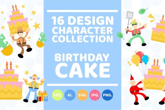 Download People and Birthday Cake Party Cartoon - Premium Resources