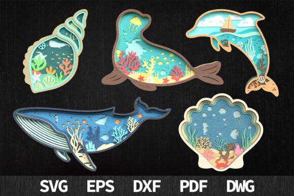 Download 3D Ocean World Laser Cut SVG Bundle - Laser cut svg bundle Collection